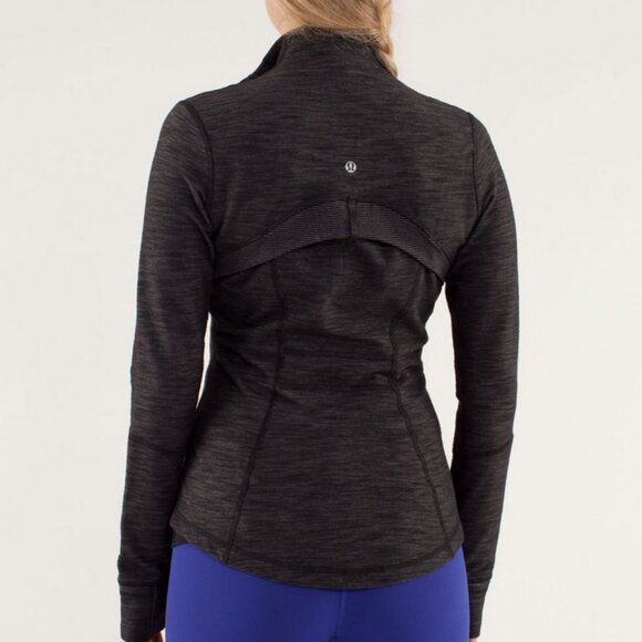 Lululemon Define Jacket Denim Black Slub Denim Tonka Stripe Heathered Black sz 6 - Picture 1 of 11
